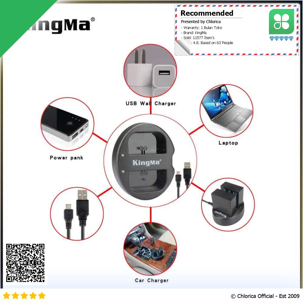 KingMa Charger Baterai 2 Slot Sony A5000 A5100 A6000 A7R KM FW50