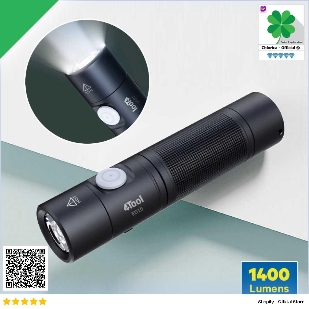 4Tool Senter LED Flashlight Type C Rechargeable 1400lm ED10