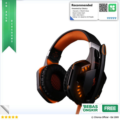 Kotion Each Gaming Headset Super Bass with LED Light G2000