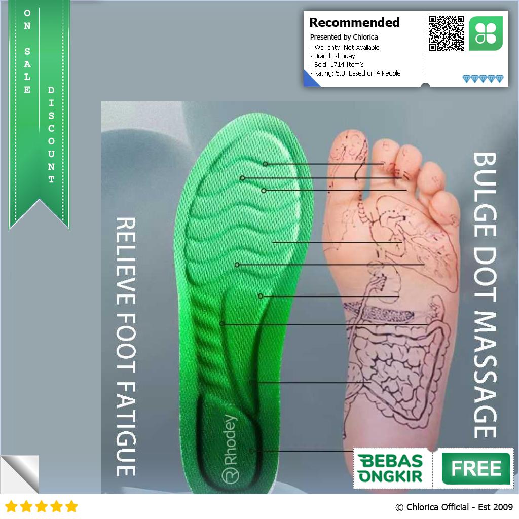 Rhodey Insole Sepatu Alas Kaki Orthopedic Breathable 4D 6031