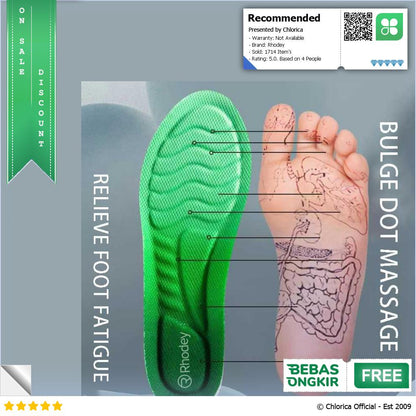 Rhodey Insole Sepatu Alas Kaki Orthopedic Breathable 4D 6031