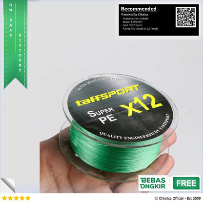 TaffSPORT Senar Tali Benang Pancing Fishing Line Super PE Braided 300M X12