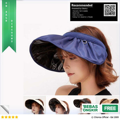 KAKA Topi Pantai Anti UV Wanita Sun Visor Hat Waterproof Polyester CX3 011