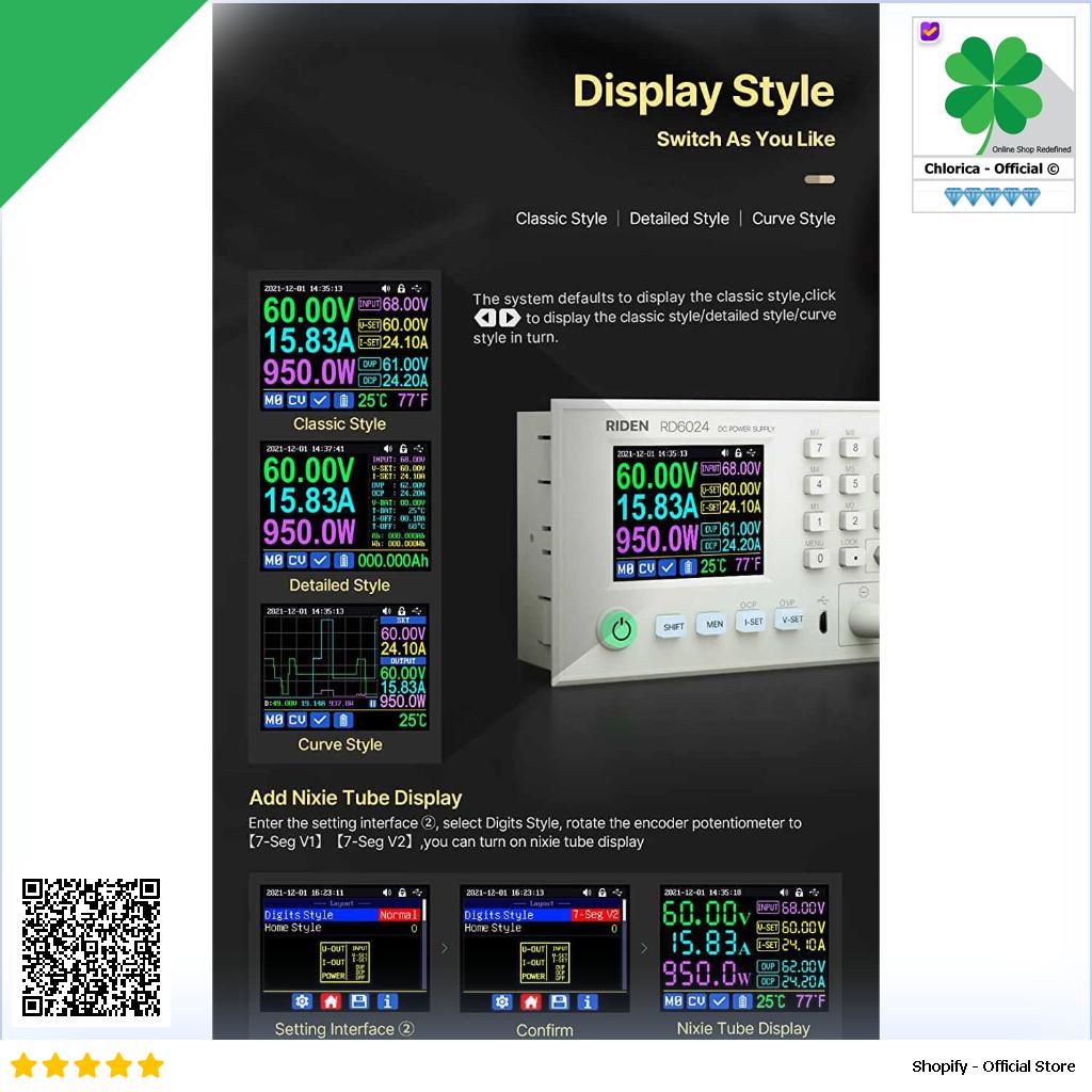 RIDEN Adjustable Power Supply DC Regulated Digital Display 24A 60V RD6024