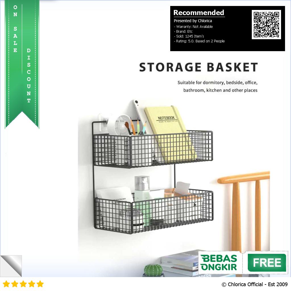 Rak Gantung Besi Organizer Bathroom Rack 2 Layers 35.5x15.5x35cm G20