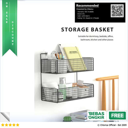 Rak Gantung Besi Organizer Bathroom Rack 2 Layers 35.5x15.5x35cm G20