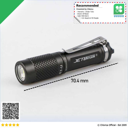 JETBeam Senter LED Tiny Flashlight CREE XP G2 135 Lumens JET U