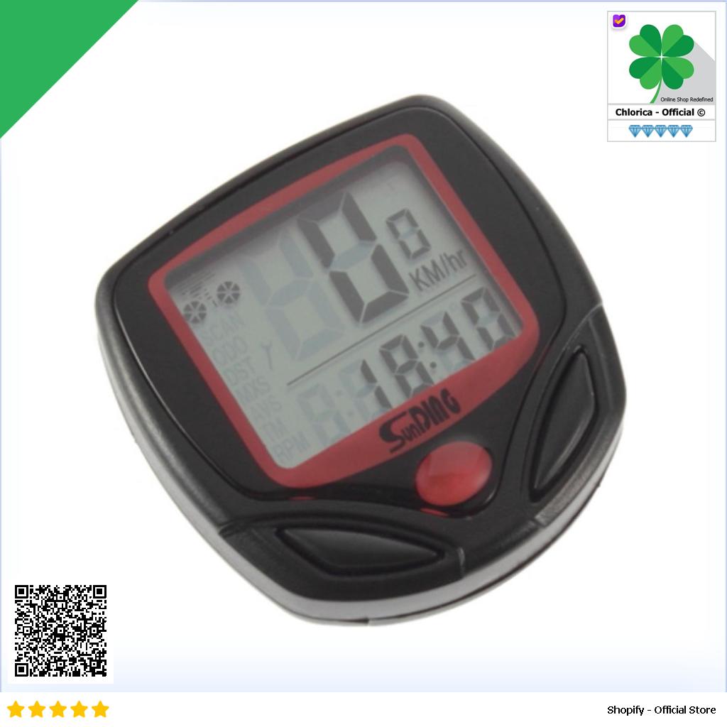 SunDING Speedometer Sepeda 15 Function LCD Display Bicycle SD 548B