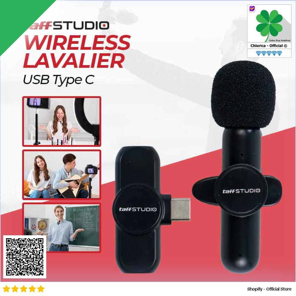 TaffSTUDIO Wireless Lavalier Lapel Microphone Vlogger USB Type C HA85