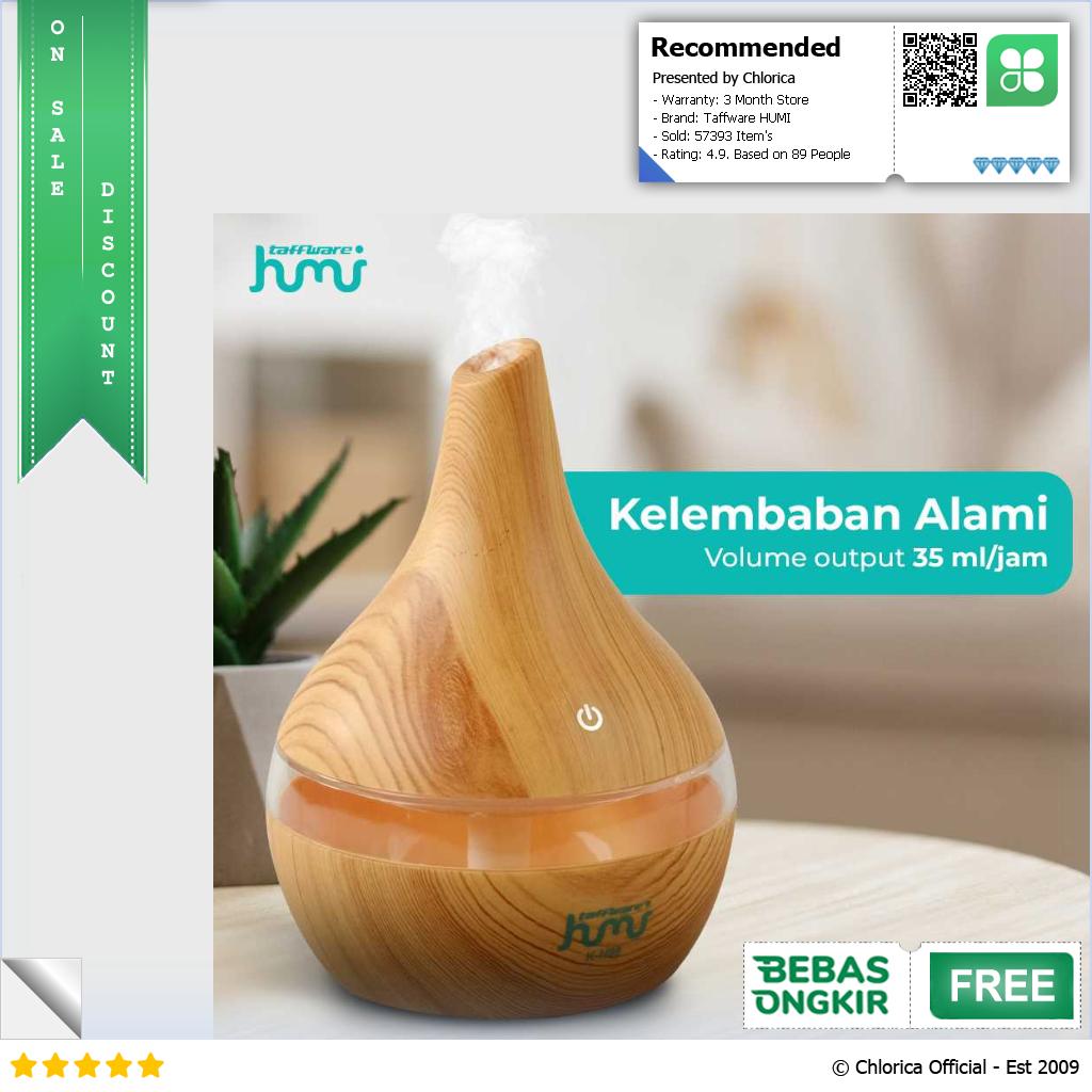 Taffware HUMI Air Humidifier Ultrasonic Wood Grain 300ml K H98