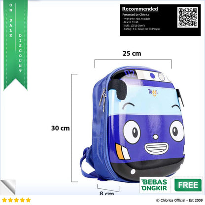 Toddi Tas Ransel Sekolah Anak Backpack Model Bus Tayo E 300