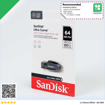 SanDisk Ultra Curve Flashdisk USB 3.2 Gen 1 SDCZ550