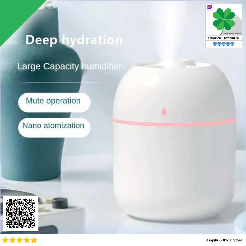 Vinkkatory Mini Air Humidifier Aromatherapy Diffuser LED Light 220ml GB476