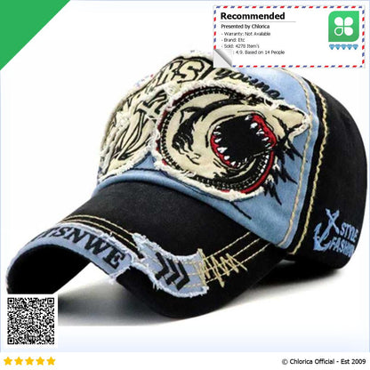 JAMONT Topi Baseball Cap Motif Bordir Shark G139