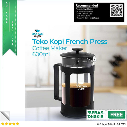 One Two Cups French Press Plunger Coffee Maker Pot KG73I