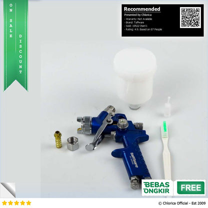 Taffware Professional Spray Gun Nozzle HVLP Airbrush 125ml H 2000A 827P