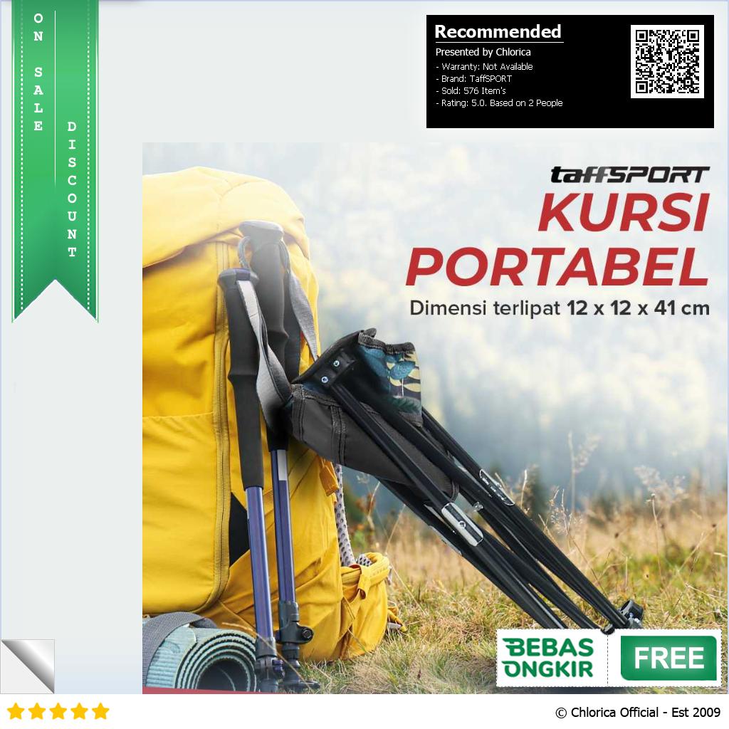 TaffSPORT Kursi Lipat Outdoor Mancing Camping Portable 32 x 32 x 34cm A149