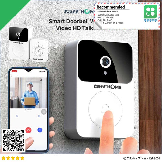 TaffHOME Bel Rumah Smart Doorbell Wireless Video HD Talkback X9