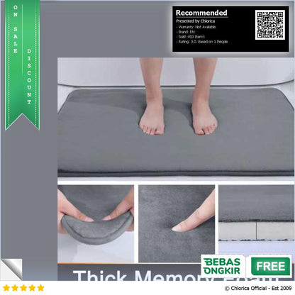 Olanly Keset Kamar Mandi Memory Foam Non Slip Super Absorbent 60x40cm LA 40