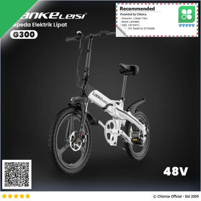 Lankeleisi Sepeda Listrik Lipat Folding Bike Moped 48V 10Ah G300