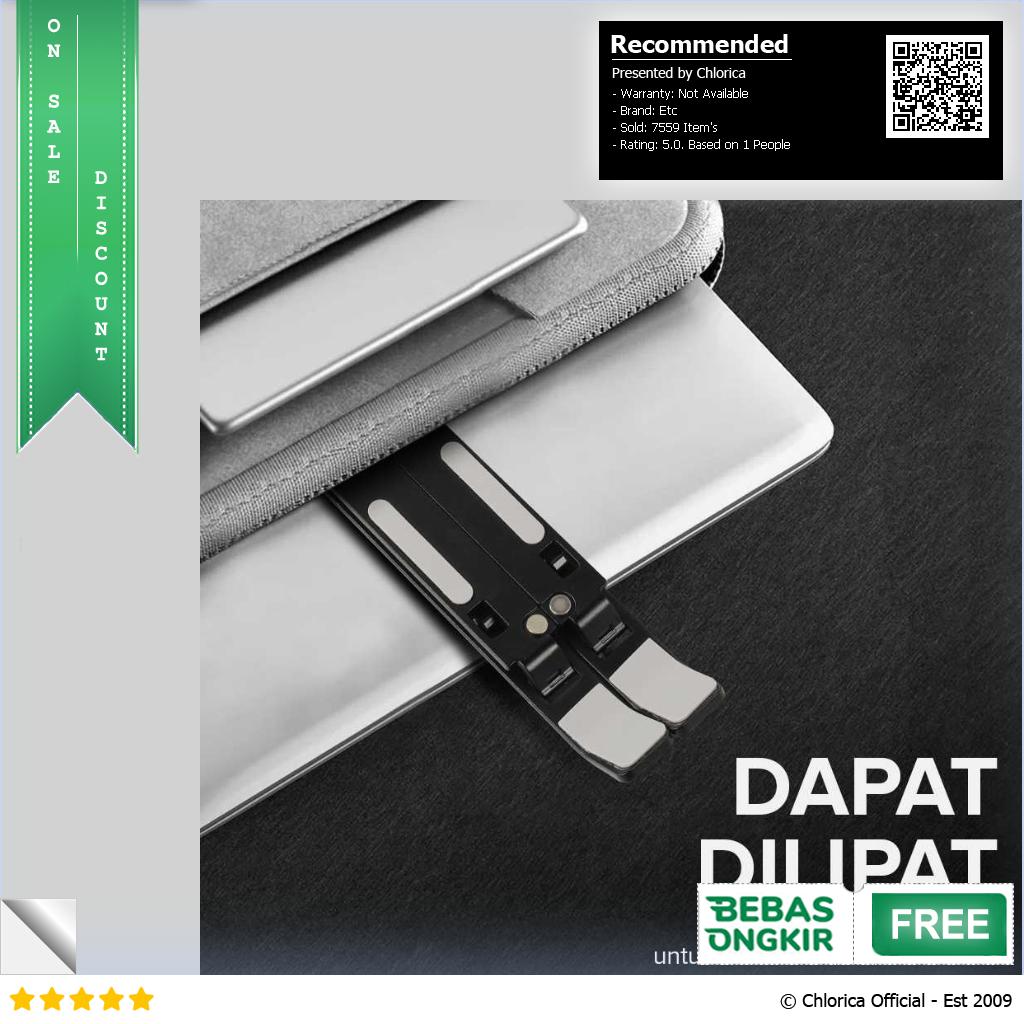 MC Laptop Stand Lipat Riser Foldable Adjustable Aluminium 6 Level N3