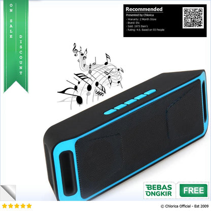 Yinew Speaker Bluetooth Portable Megabass Stereo A2DP SC 208