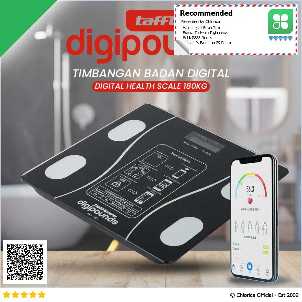 Taffware Digipounds Timbangan Badan Bluetooth Digital Scale 180kg SH Y01