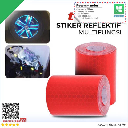 TaffPACK Stiker Reflektif Multifungsi Warning Strip Tape 5x100 cm