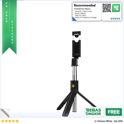 Taffware Tripod HP Tongsis Monopod Portable with Bluetooth Remote K07