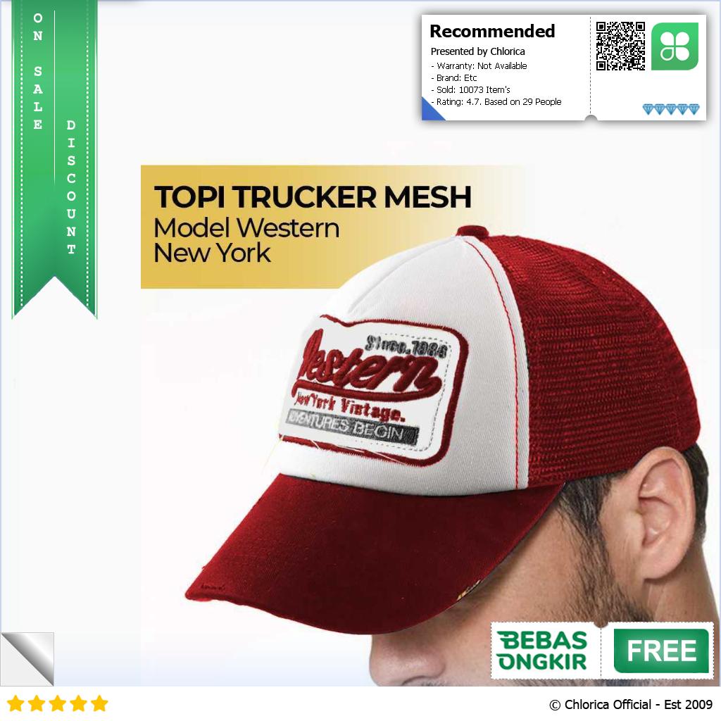 FLB Topi Trucker Jaring Mesh Hat Western New York Vintage F207