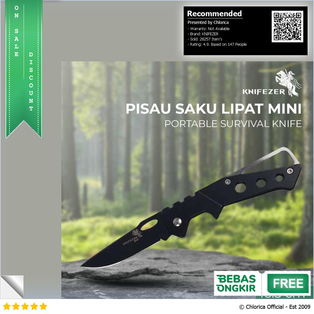 KNIFEZER Pisau Saku Lipat Mini Serbaguna Portable Knife Survival W46