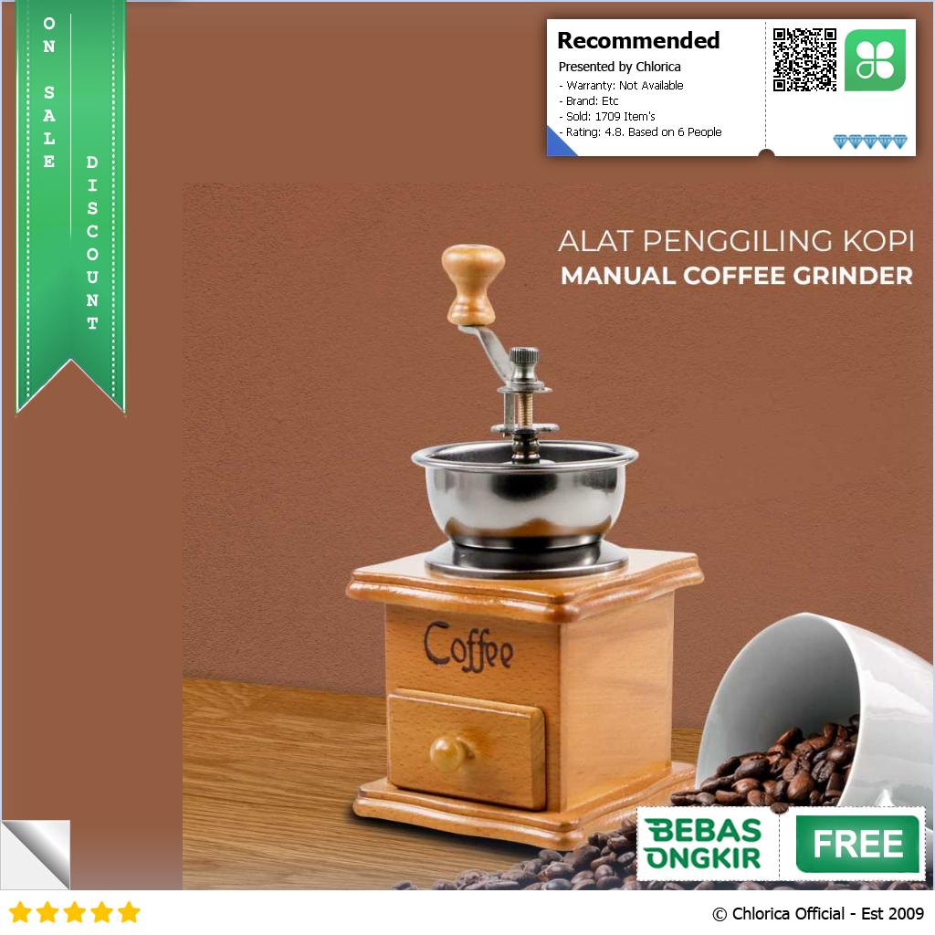 Mrosaa Alat Penggiling Kopi Manual Coffee Grinder Wood Adjustable 16290