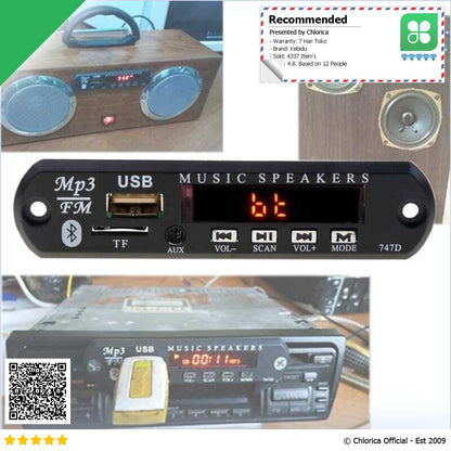 Kebidu Tape Mobil Audio Speaker MP3 Player Bluetooth Wireless Receiver 747D