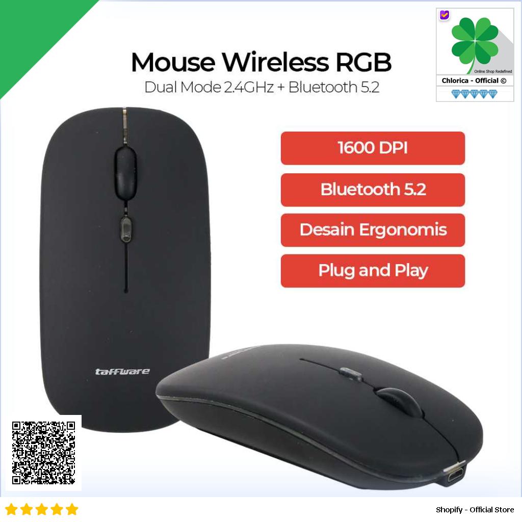 Taffware Optical Wireless Mouse Silent Click RGB 2.4GHz Bluetooth 5.0 DC001