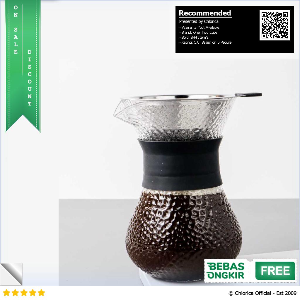 One Two Cups Coffee Server Chemex Drip Pour Over with Filter SE112