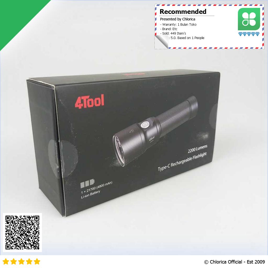 4Tool Senter LED Flashlight Rechargeable 2200 Lumens ED20