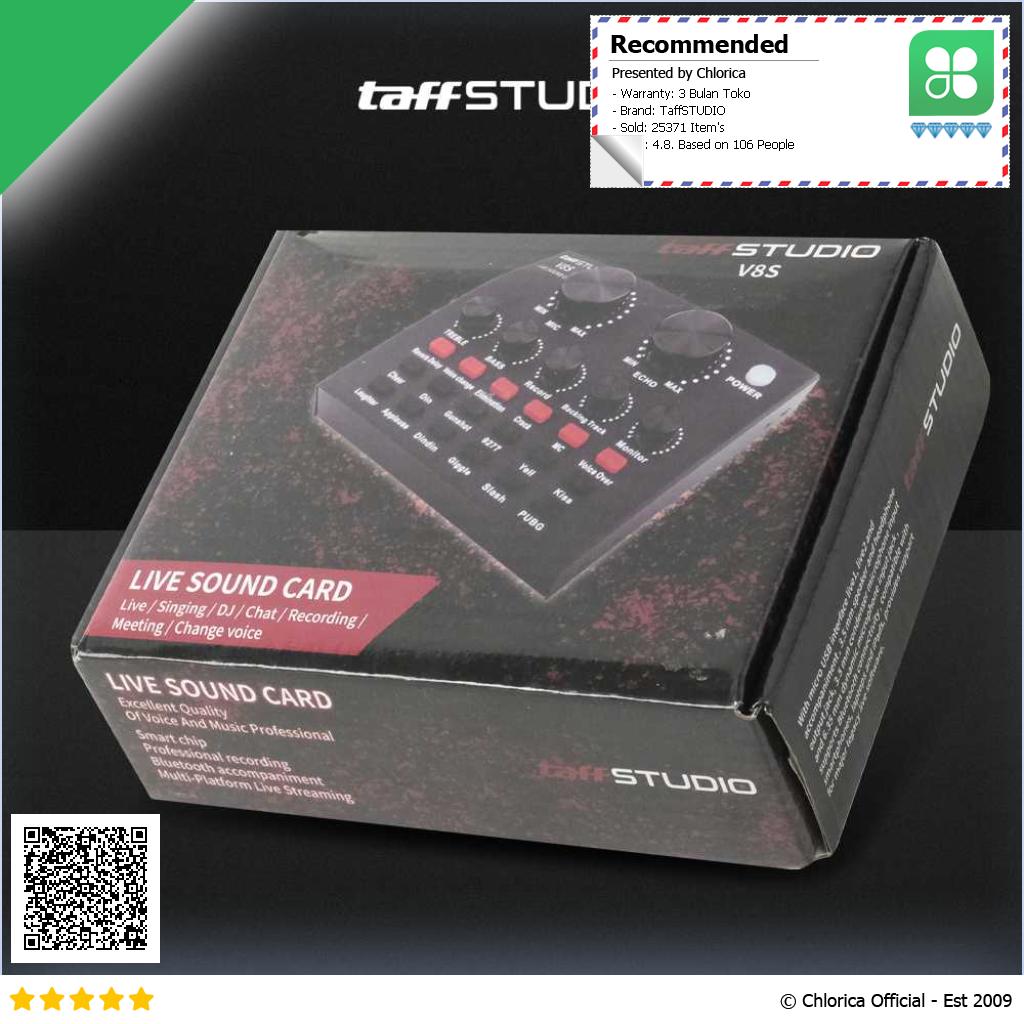 TaffSTUDIO Bluetooth Audio USB External Soundcard Live Broadcast Mic V8S