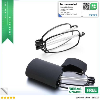 KLASSNUM Kacamata Baca Rabun Dekat Folding Reading Glasses Lensa Plus HM642