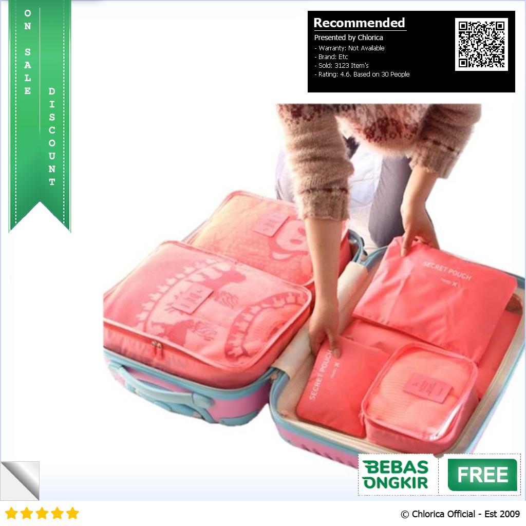 Tas Travel Bag Laundry Organizer Packing Cubes Multi Size 6 PCS