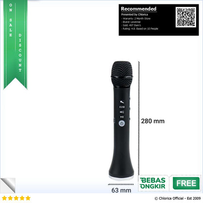 Lewinner Mikrofon Karaoke Wireless Bluetooth Speaker Portable L 698