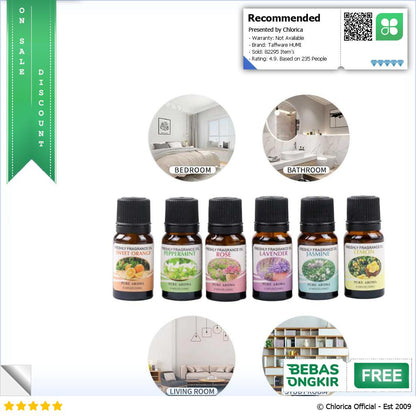 Taffware HUMI Pure Essential Oil Minyak Aromatherapy 6 in 1 10ml RHJY