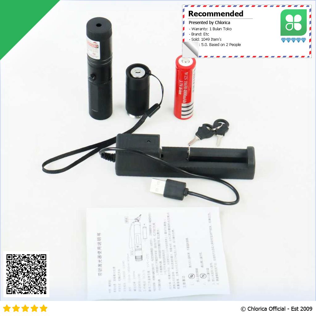 XZV Laser Pointer Presentasi Red Beam 1 MW 650NM with Battery N37