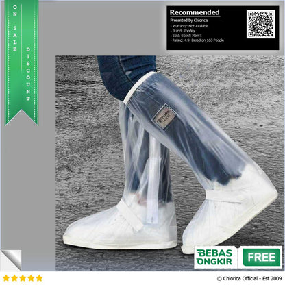 Rhodey Jas Hujan Sepatu Anti Air Shoes Cover PVC Zipper with Reflector H 212