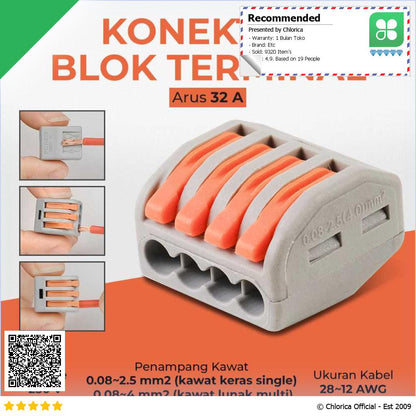 Guillermo Terminal Block Konektor Sambungan Kabel Listrik 1PCS