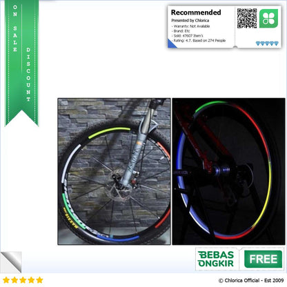 Stiker Roda Sepeda Bicycle Wheel Reflective Sticker 8 Strip A 0001