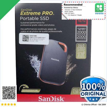 SanDisk Extreme PRO Portable SSD 2000MB s USB Type C 3.2 SDSSDE81