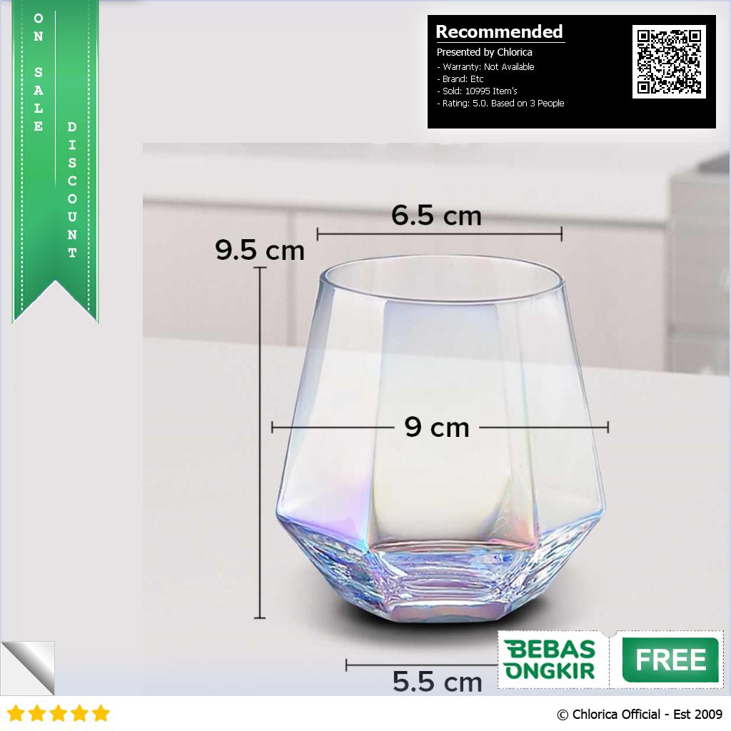 GLASSWARE Gelas Minuman Diamond Crystal Borosilicate Glass 310 ml GW107