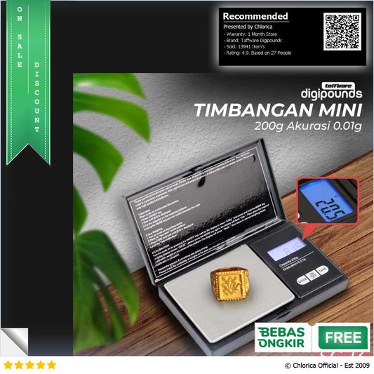 Taffware Digipounds Timbangan Mini Emas Digital Scale Akurasi 0.01g SC 13 VSW0083