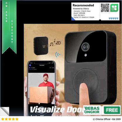 TaffHOME Bel Rumah Smart Doorbell Wireless Video HD Talkback X9