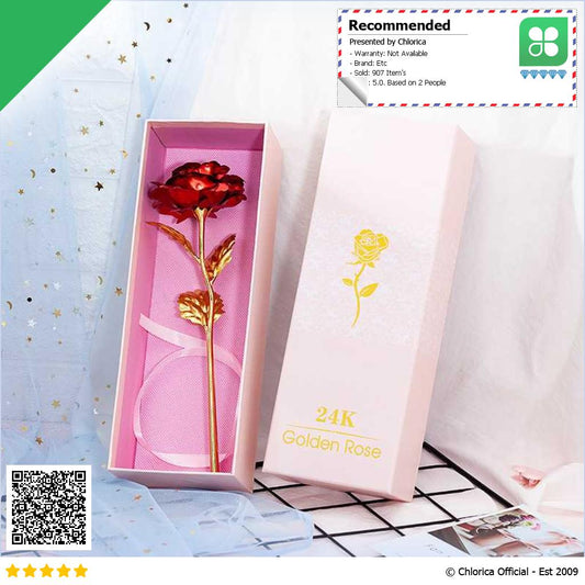 Wonder Time Bunga Mawar Dekorasi Gold Foil Rose Artificial Flower WT24